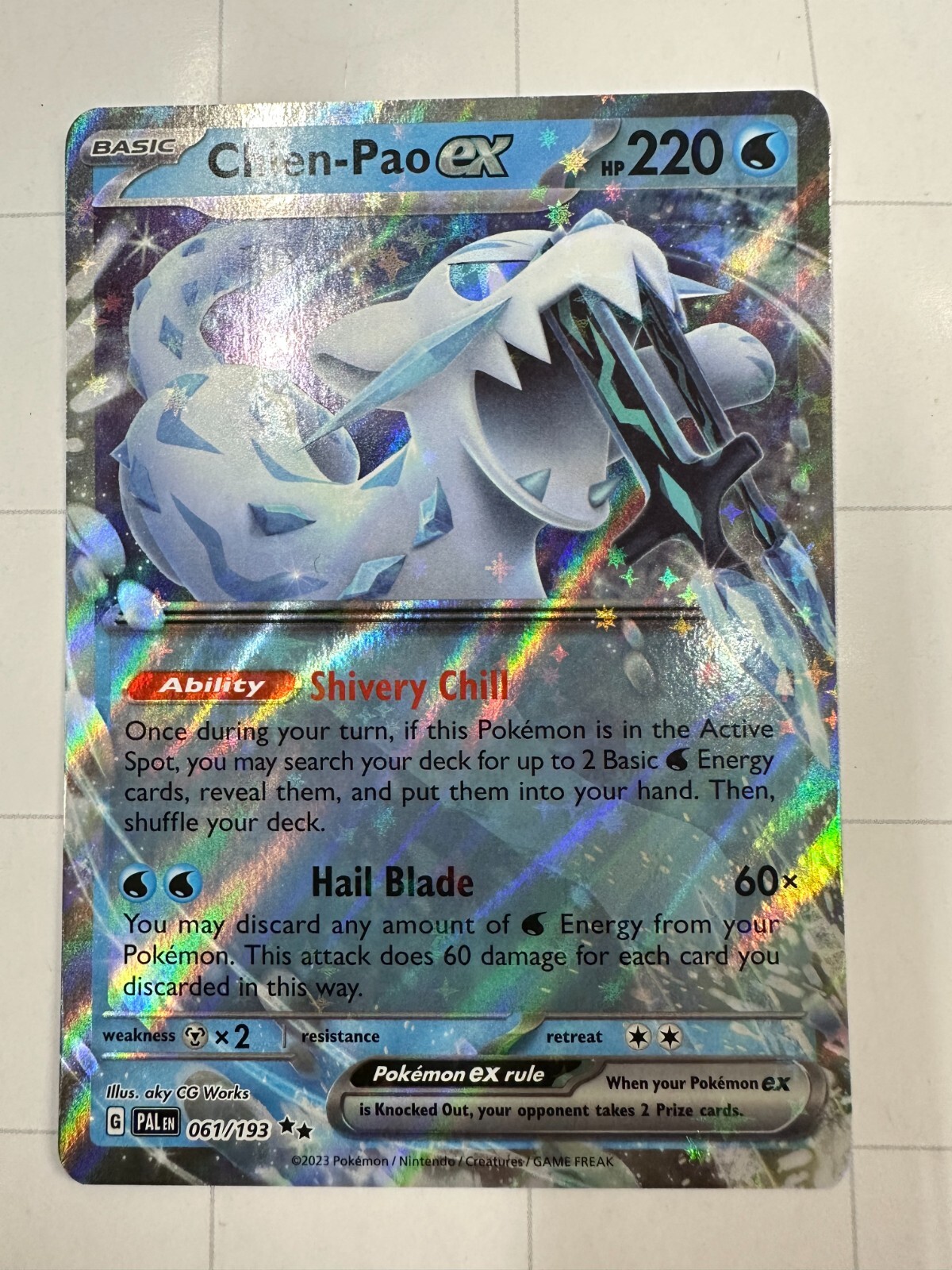 Chien-Pao ex 061/193 Double Rare Pokemon Card NM