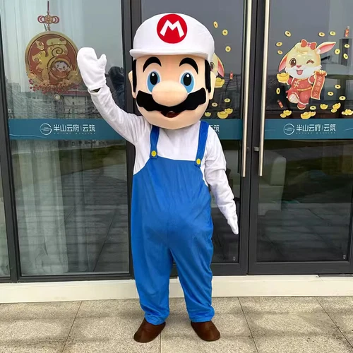 Super Brothers Mascot Mario Cosplay Party Fancy Dress Suits Adult Unisex Costume - Picture 5 of 12