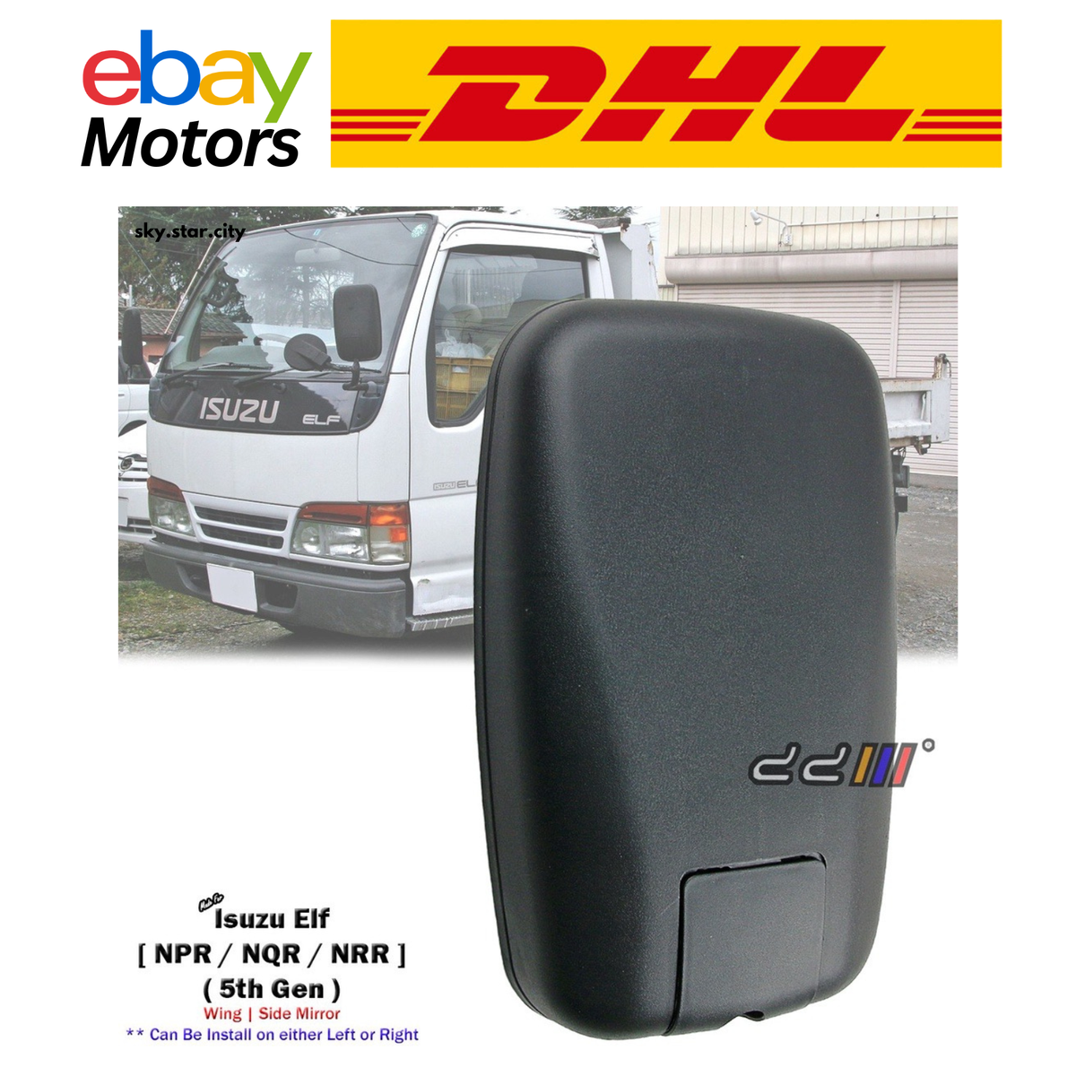 Front Exterior Manual Side Mirror For Isuzu Elf Truck NPR NQR NKR