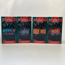 1992 Hallmark Ornaments Christmas Sky Line Train Complete Set Of 4 New In Box