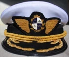 URUGUAYAN AIR FORCE OBSOLETE 1980s EMBROIDERY DRESS WHITE HAT CAP