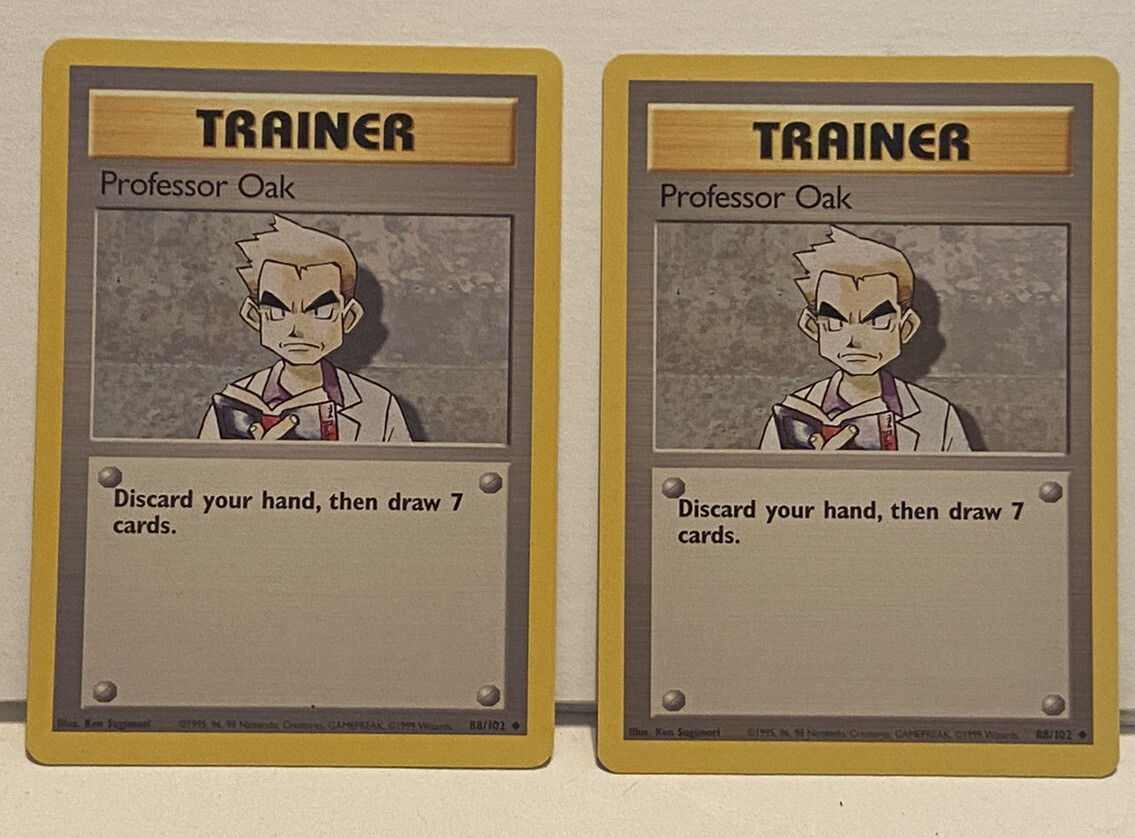 Professor Oak (Trainer) 88/102 1999 Pokemon Base Set WOTC Vintage NM