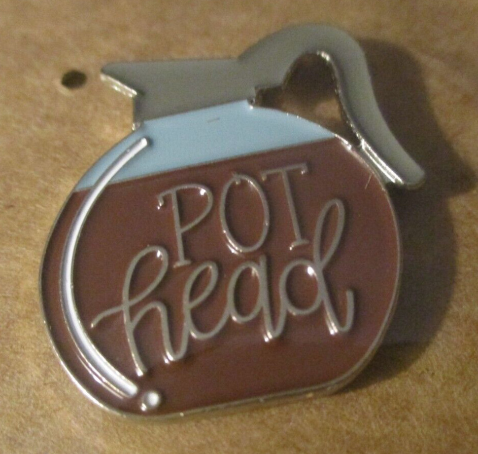 #P244 Classic Pot Head  Coffee Pot  Enamel Metal Pin Brooch