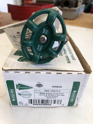 Arrowhead 1/2 FIP 3/4 MIP Hose 10'' Frost proof  Anti-Siphon Brass Wall Hydrant