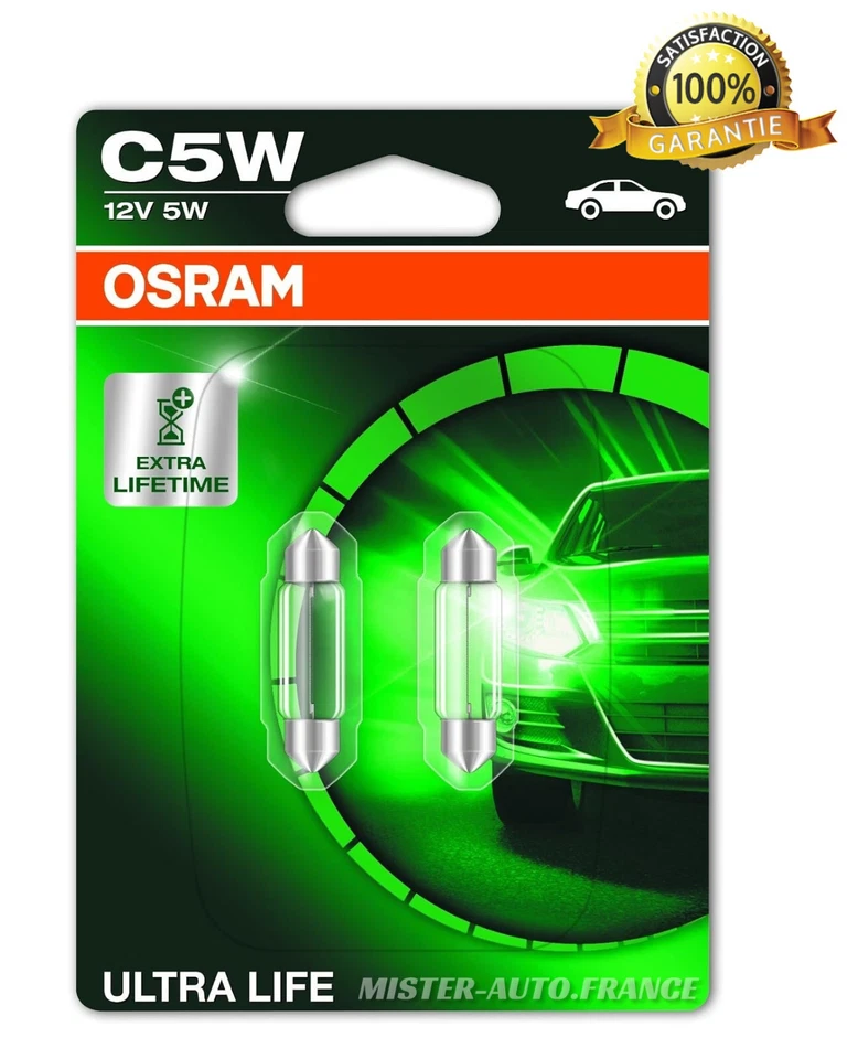 x2 AMPOULE OSRAM ULTRA LIFE C5W 6418ULT-02B ✅AUDI-BMW-VW-MERCEDES-SEAT-SKODA ETC - Photo 1/4