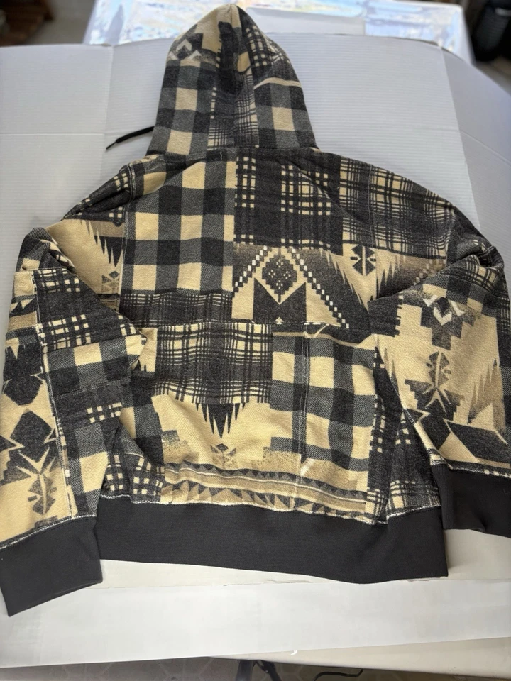 Polo Ralph Lauren Hombre Sudadera con Capucha Polar a Cuadros Negra/Caqui XL Nueva Con Etiquetas Foto 3 de 4