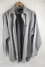 Vtg Polo Ralph Lauren Shirt Mens 16 34/35 Gray Long Sleeve Button Up Solid