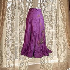 Vintage Y2K Deadstock Whimsygoth Fairycore Purple Beaded Sequin Maxi Skirt BNWT