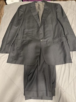 Hickey Freeman Loro Piana Tasmanian Super 150 s Wool Suit 42R 38x30 USA