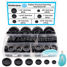 53PCS Rubber Grommets for Wiring, Rubber Grommet Kit in 6 Assorted Drill Hole Si