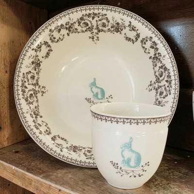 Gien Mon Premier Gien Child s Bunny Bowl & Tumbler Set France Faience
