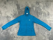 THE NORTH FACE WOMENS JACKET MEDIUM BLUE HOODED FLEECE FULL ZIP