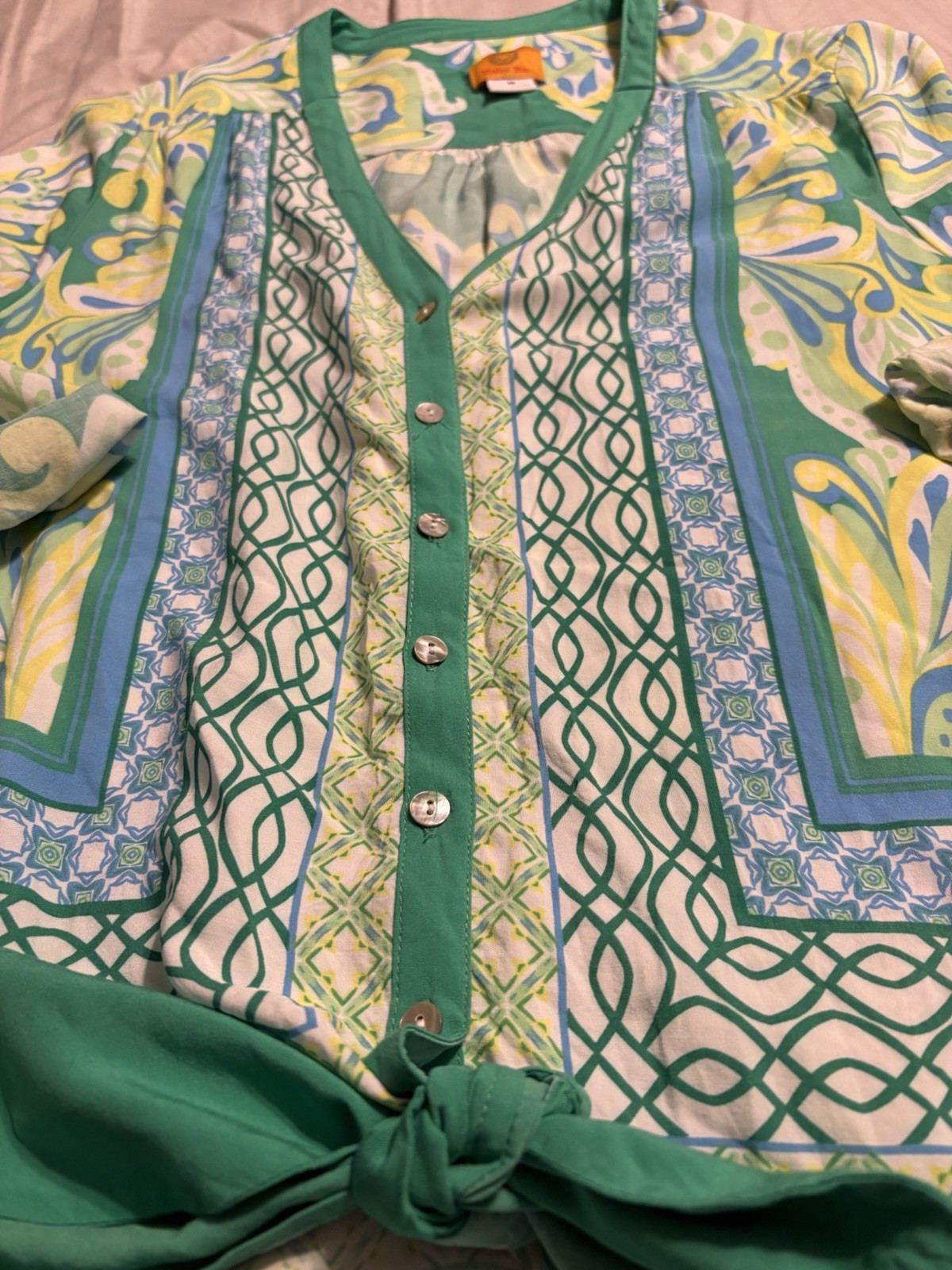 Ruby Road Women's Tie Front Button Down Shirt 3/4… - image 3