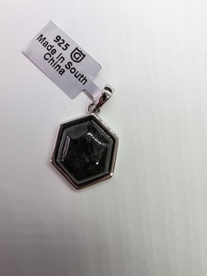 Anhänger 13,04 kt natürlicher schwarzer burmesischer Jade Sterlingsilber