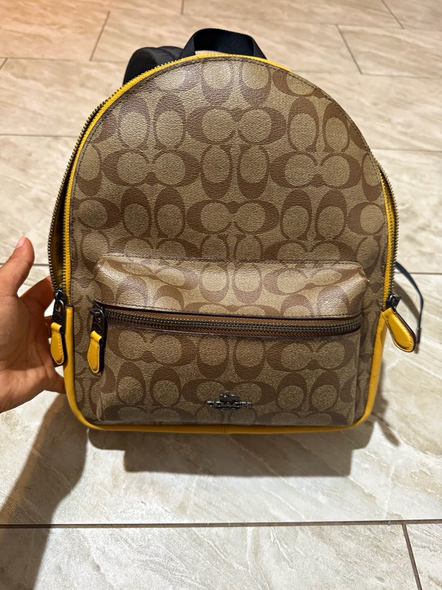 COACH レザーバックパック ブラック×ベージュ Amazon.co.jp: コーチ