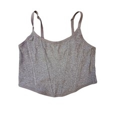Colsie Casual Corset Womens Large Adjustable-Strap Stays Pullover Gray
