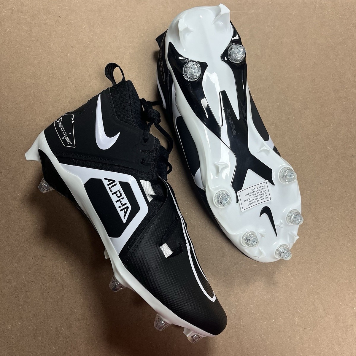 Nike Alpha Menace Pro 3 Mid Detachable Mens 12.5 Black Football
