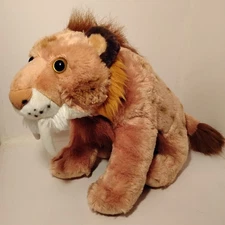 WILD REPUBLIC Realistic Sabertooth Tiger 13" Plush Stuffed Animal Floppy Soft