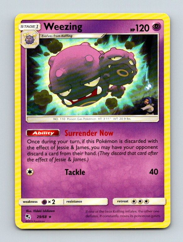 Weezing 29/68 Rare Hidden Fates Pokemon Near Mint