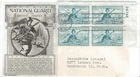 US National Guard Issue #1017 FDC w/Plate Blk Aristocrats Cachet M6764