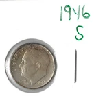 Coin United States 10 Cents (Roosevelt) 1946 S KM195, ASW .0723