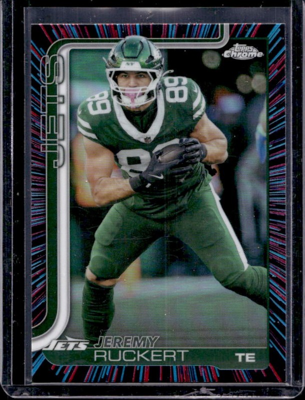 2025 Topps Chrome Jeremy Ruckert Neon Pulse Refractor #239 Jets