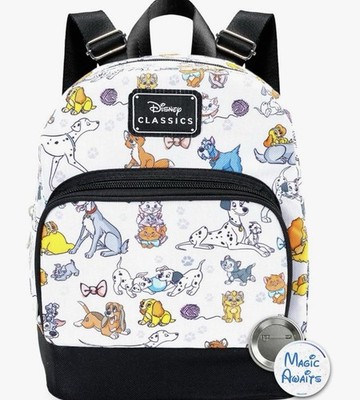 Disney Cats and Dogs Mini Backpack - 10 In Small Knapsack Travel Front Pocket
