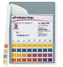 Cardinal Health pH Test Strip 0 to 14.0 pH Range 1 Pack 100 Test Strips