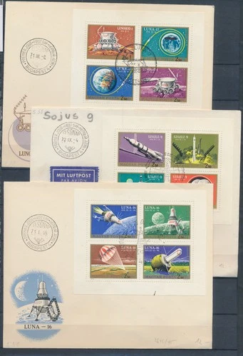 XE61910 Hungary 1971 astronauts rocket FDC's used