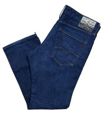 Jeans Replay Waitom gamba dritta blu denim 100% cotone bottoni mosca uomo W36 L32