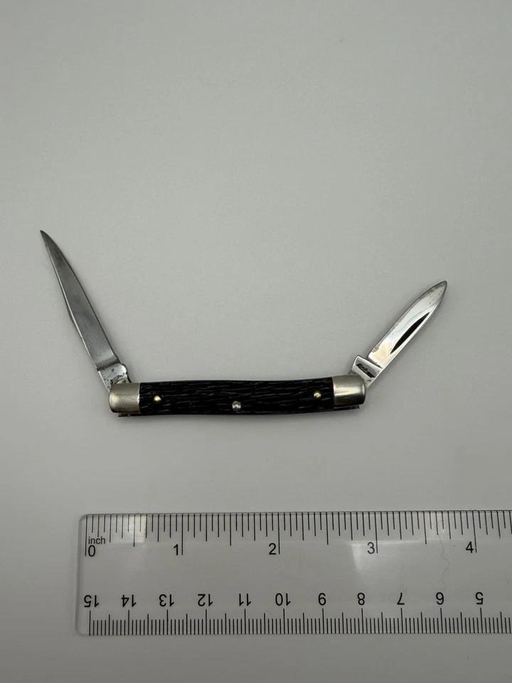 Винтажный складной нож Kabar с 2 лезвиями - отличное состояние товара - Изображение 4 из 4