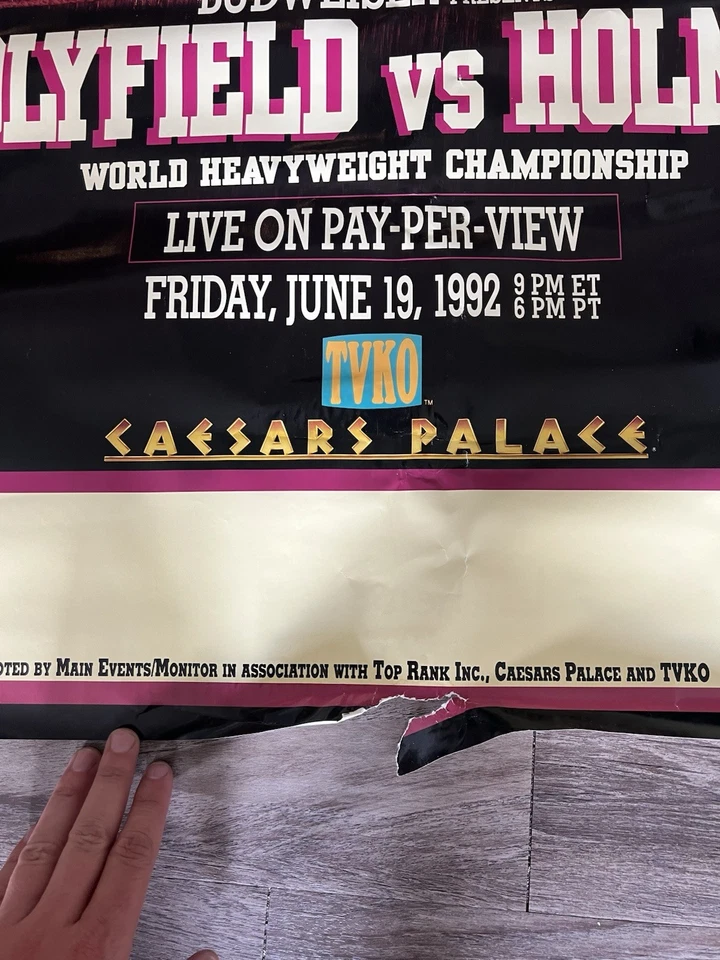 Póster original vintage de Evander Holyfield vs. Larry Holmes Boxing Fight 27x40 Foto 2 de 4