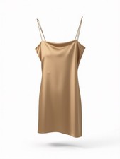 Fashion Nova Satin Cowl Neck Slip Dress in nude