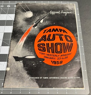 Vtg 1958 Tampa FL Florida AUTO SHOW Sports Car PROGRAM MCM Advertising