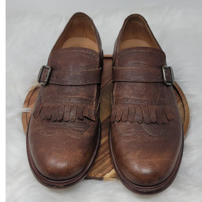GEOX CUOIO Men\'s Leather Brown Wing Tipped Side Buckle Dress Shoe 44/ US 11 CLASSIC_SOKO_KE | FUSCALDO Men main image 3