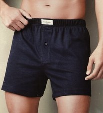 NEW 5 PAIR COTTON BOXERS SHORTS XL 40 / 42 OF SOLID BLACK CLASSIC KNIT