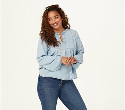 Serra Retreat by Joie Rucker Point Mugu Peasant Top-Creekside-1X A387609  NEW