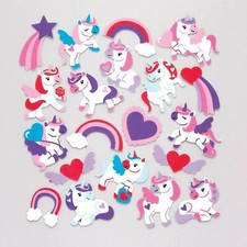 20 FOAM STICKERS KID'S CRAFTS STICKERS UNICORN MERMAIDS ASSORTED CRAFT STICKERS