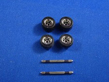  1 NEW SET HO ROAD RACE REPLICAS CHROME WHEELS TIRES AXLES - AURORA T-JET RRR