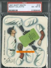 1957 Swift Meats 18 Rocky Colavito PSA 6 Cleveland Indians (9446)