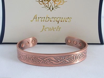 ARABESQUES Mens Celtic Knot copper magnetic bangle/bracelet for pain relief AJMB