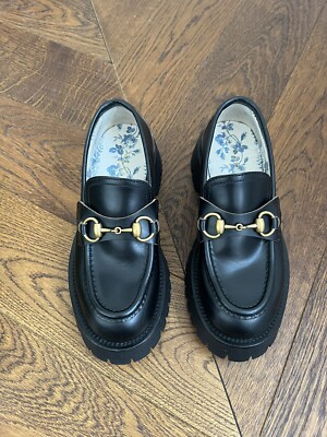 Gucci lug sole horsebit loafers bee accent 36 UK
