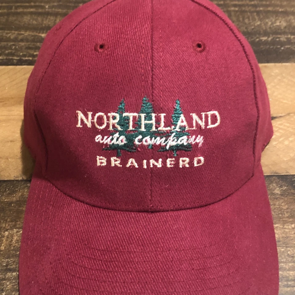 Brainerd Hat Strapback Baseball Cap Mens Maroon Northland Auto Company Minnesota - Image 2 of 4