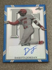 DAKOTA JORDAN  2021 Leaf Perfect Game Metal Blue Autograph #12/30 Miss St GIANTS