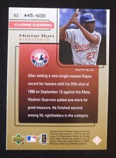 1999 UD Challengers 70 Challengers Ed. HR Highlights #52 Vladimir Guerrero /600