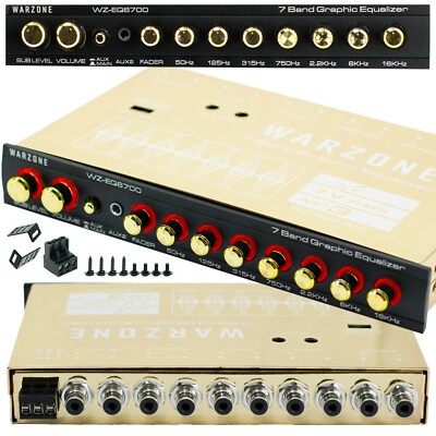 Warzone EQ6700 1/2 Din 7 Band Car Audio Equalizer EQ w/ Front, Rear + Sub Output