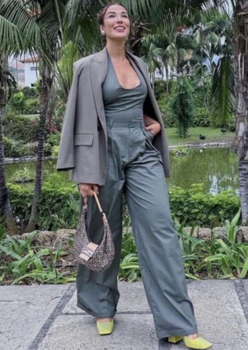 ZARA GABARDINE JUMPSUIT DARK KHAKI HALTER NEW AW23 SZ Small
