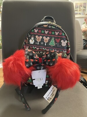 Disney 2019 Backpack NWOT Disney Parks 2019 Christmas Snacks Loungefly Backpack With  main image 2