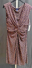 NEW VINTAGE RALPH LAUREN CHAPS WINE AND ORANGE POLK A DOT DRESS FRB2 RT $95