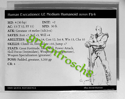  HUMAN EXECUTIONER  46 U  HARBINGER 2003  D&D MINIATURES GAMES CARD  DDM WIZARDS